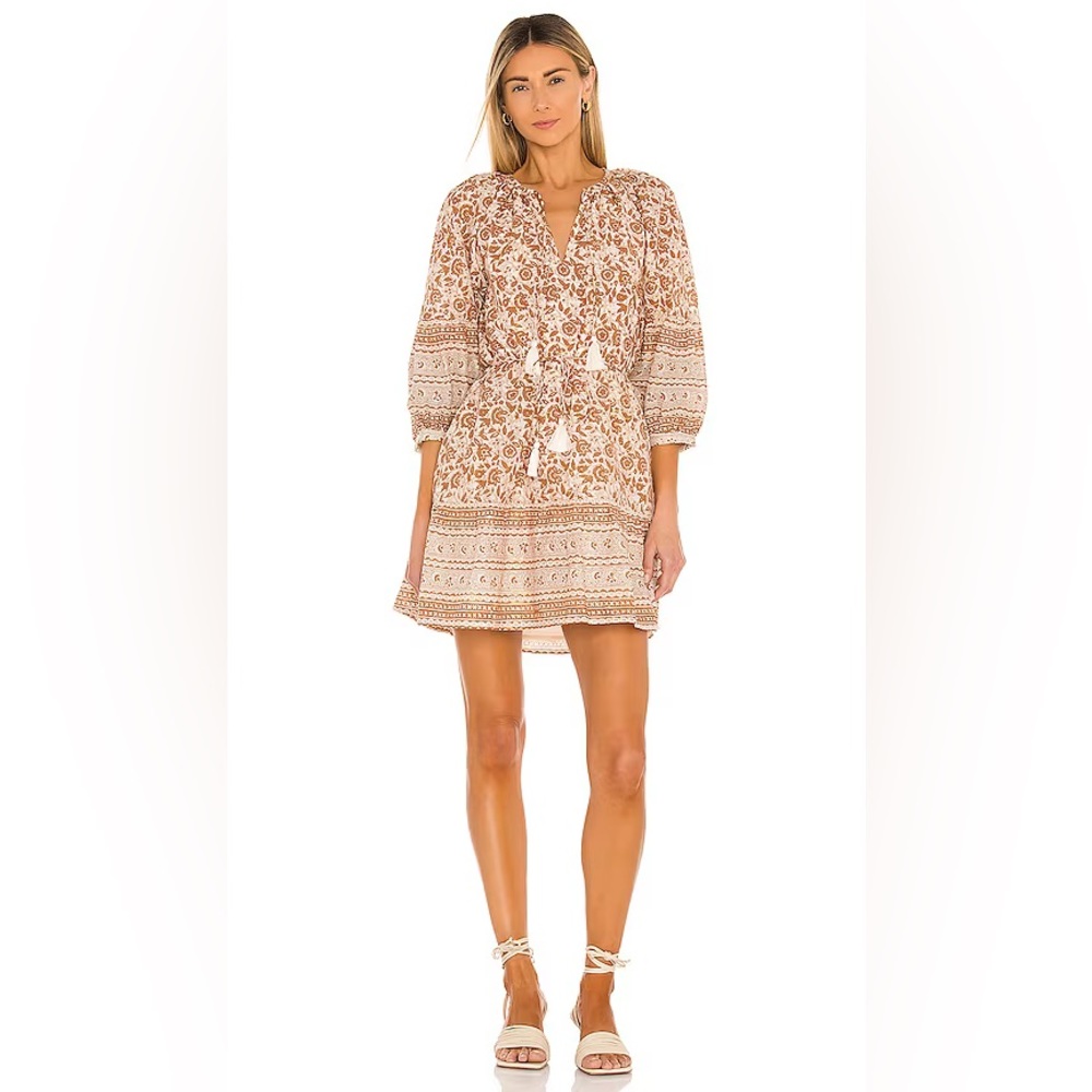 Cleobella L Brown Floral Print Rosy Mini Swing Tunic Peasant Dress Boho $198 - Picture 14 of 14